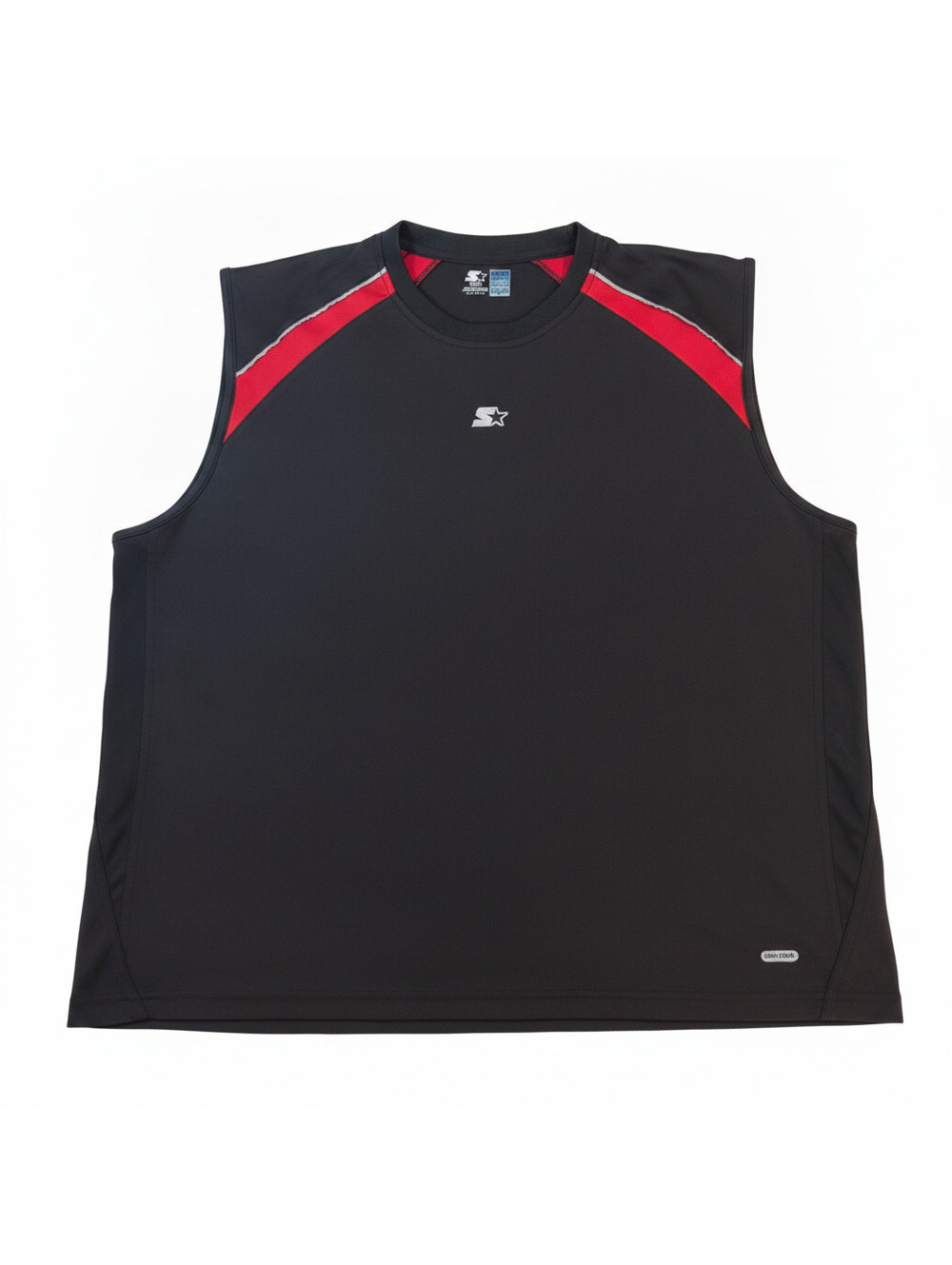 Starter Men's Black and Red Sleeveless Athletic Shirt Size 2XL